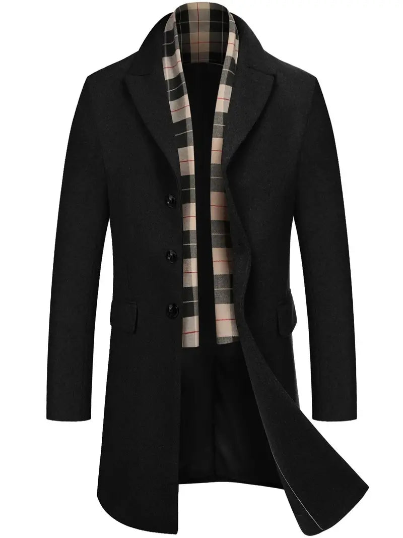 Edward | Men's Wool Coat with Detachable Collar