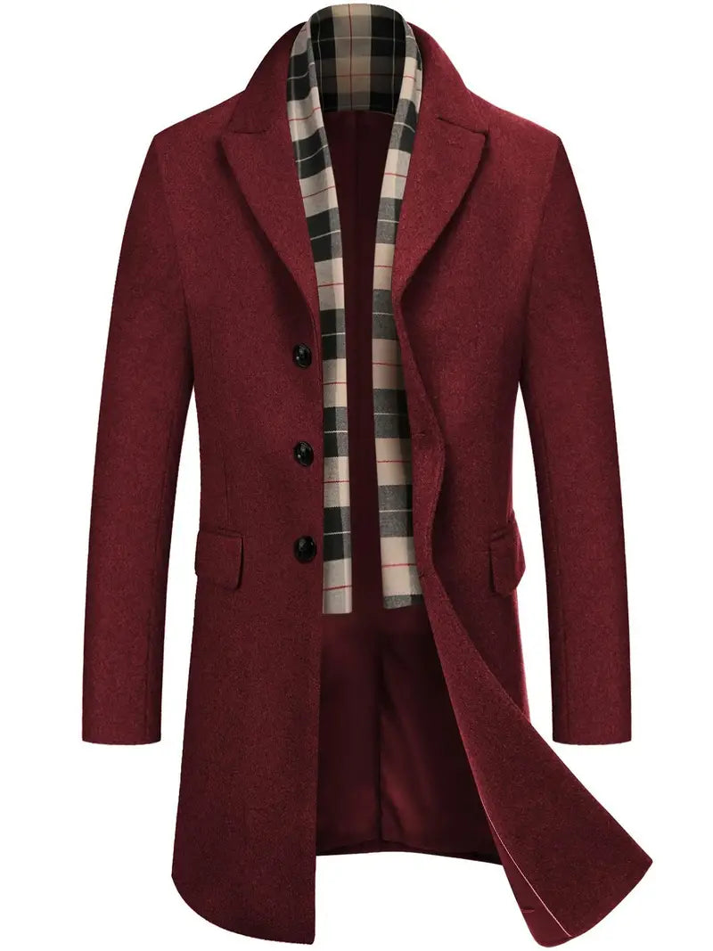 Edward | Men's Wool Coat with Detachable Collar