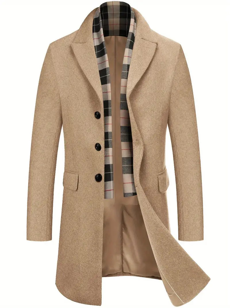 Edward | Men's Wool Coat with Detachable Collar