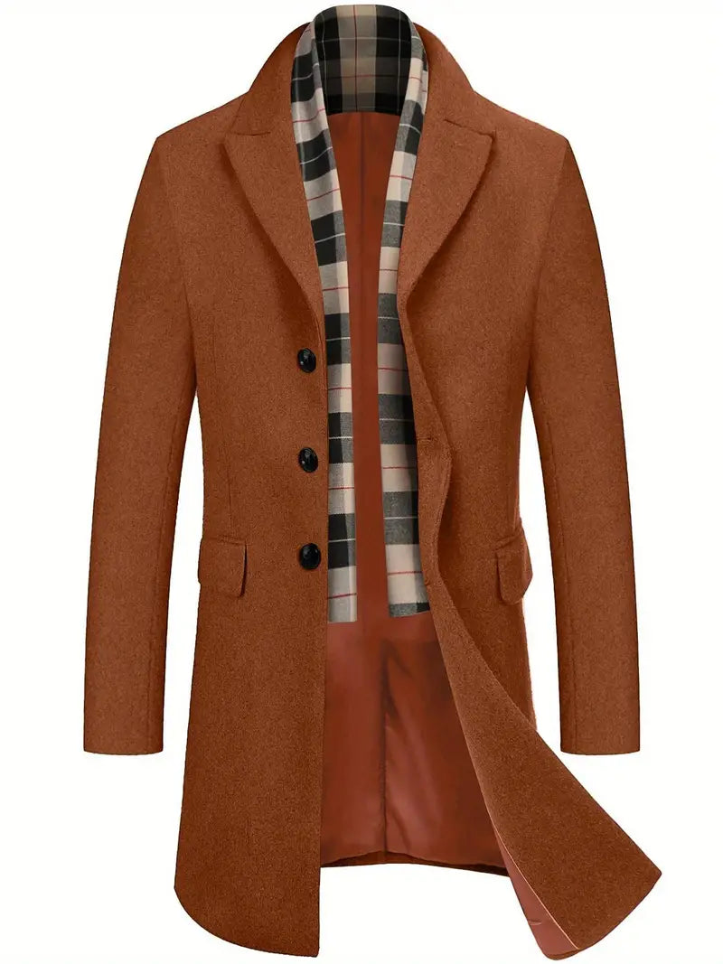 Edward | Men's Wool Coat with Detachable Collar