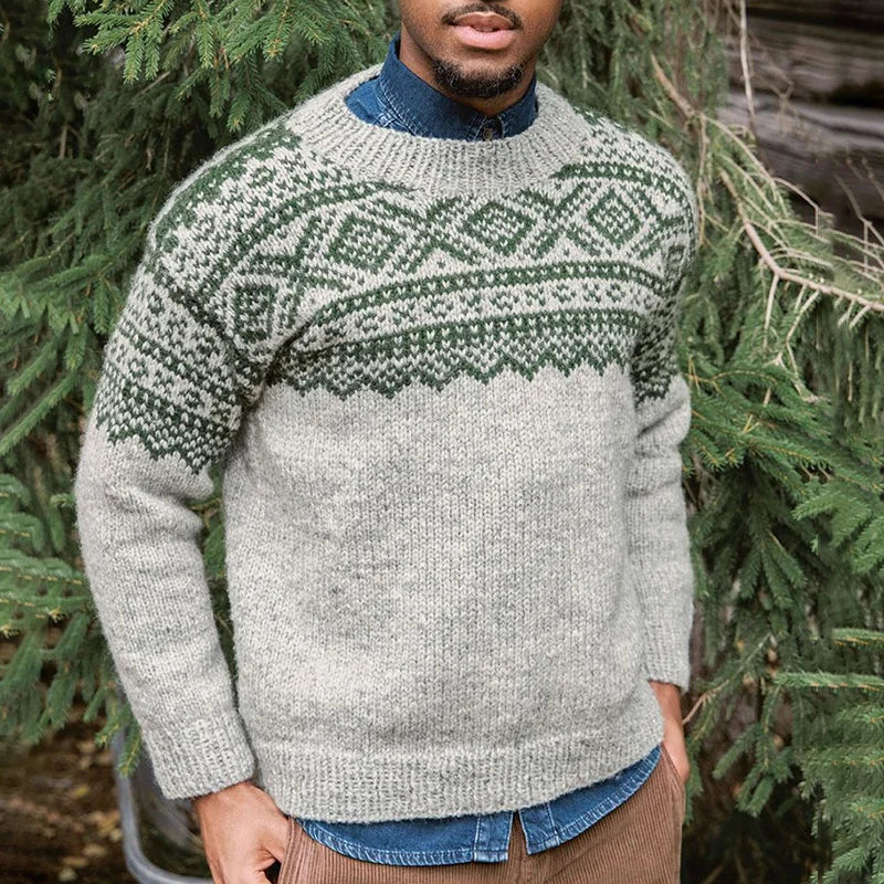 Alfonzo - Vintage Knitted Sweater with Crew Neck