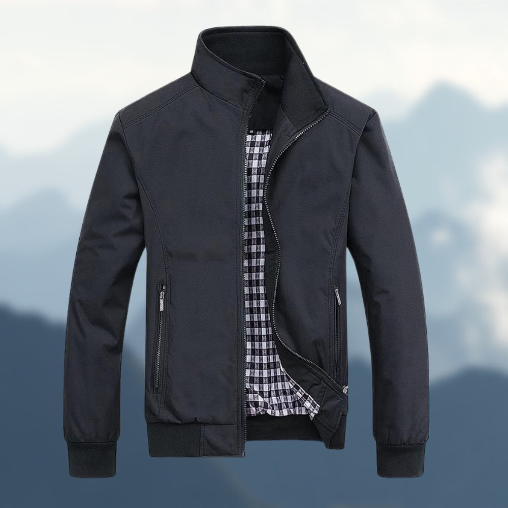 Lenno - Windbreaker with Stand-Up Collar for Men