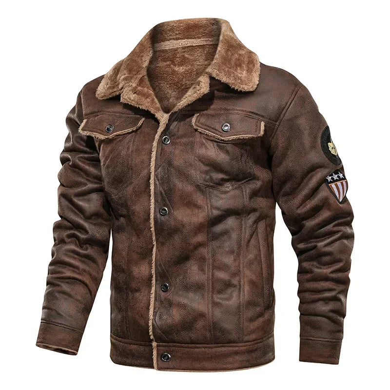 Max - Leather Winter Jacket Men