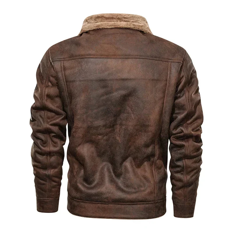 Max - Leather Winter Jacket Men