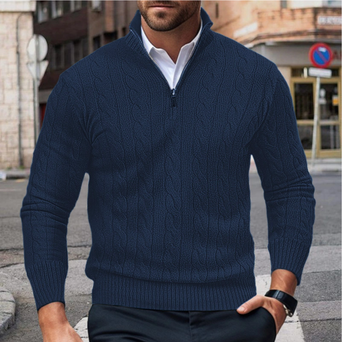 Albert - Stylish Men's Sweater with Zip