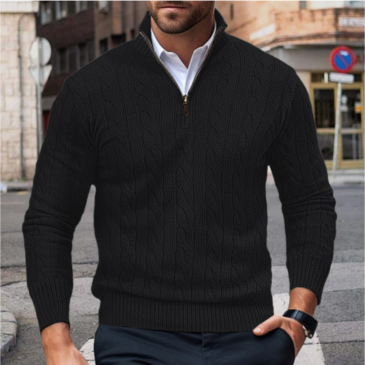 Albert - Stylish Men's Sweater with Zip