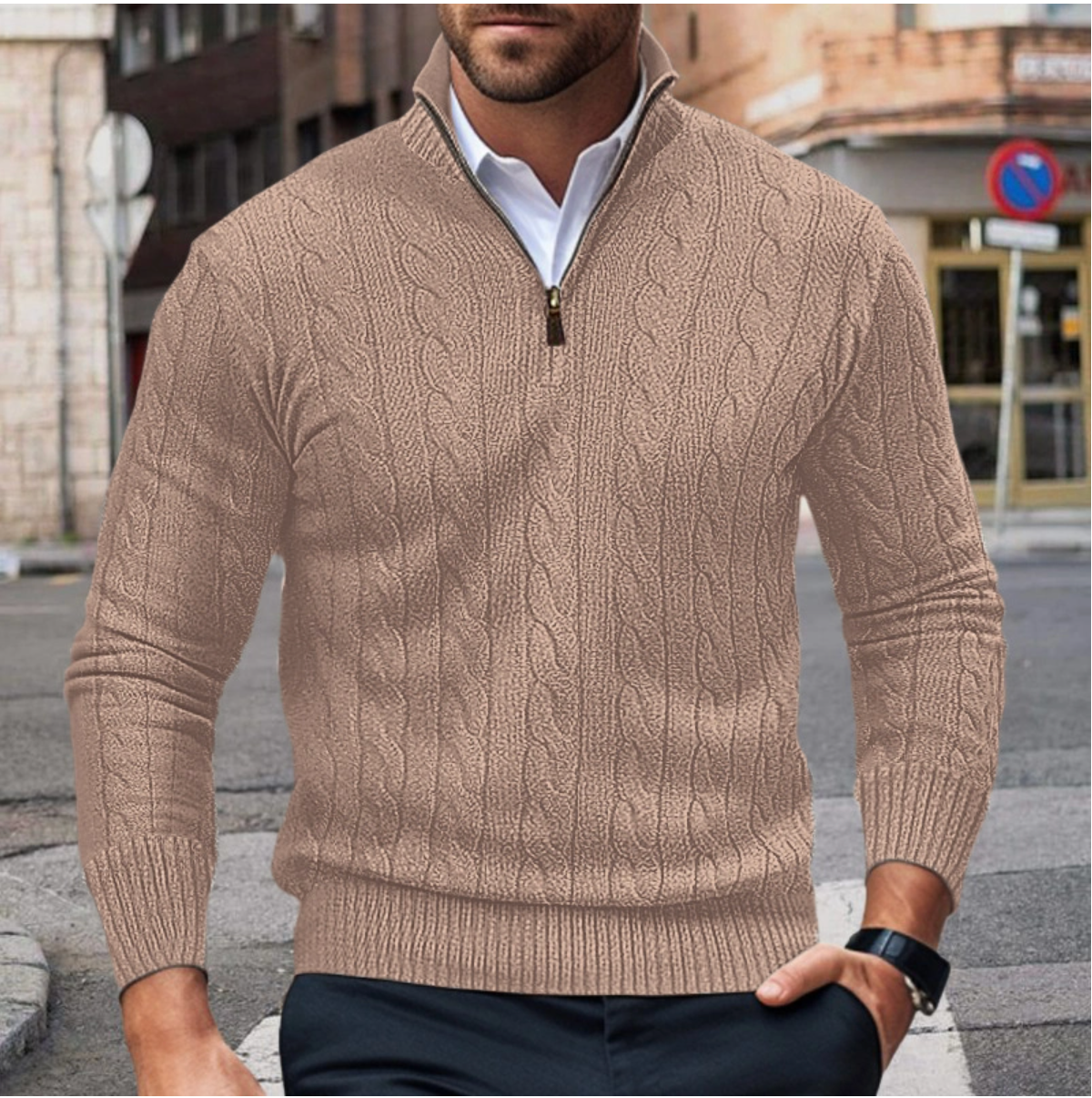 Albert - Stylish Men's Sweater with Zip