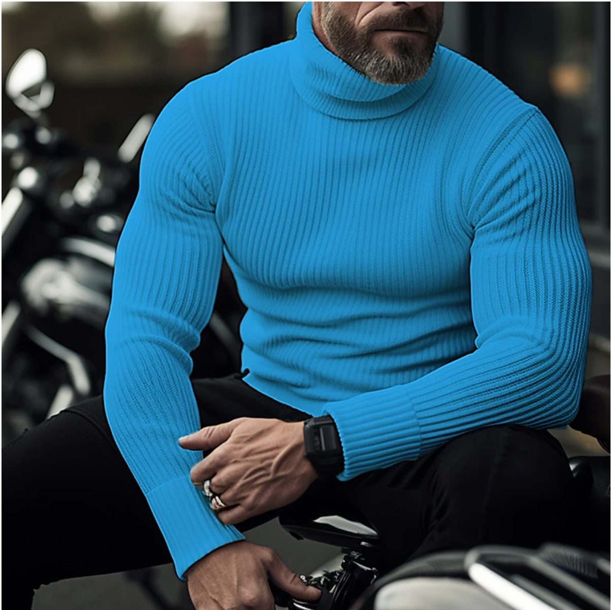 James - Men's Roll Neck Jumper