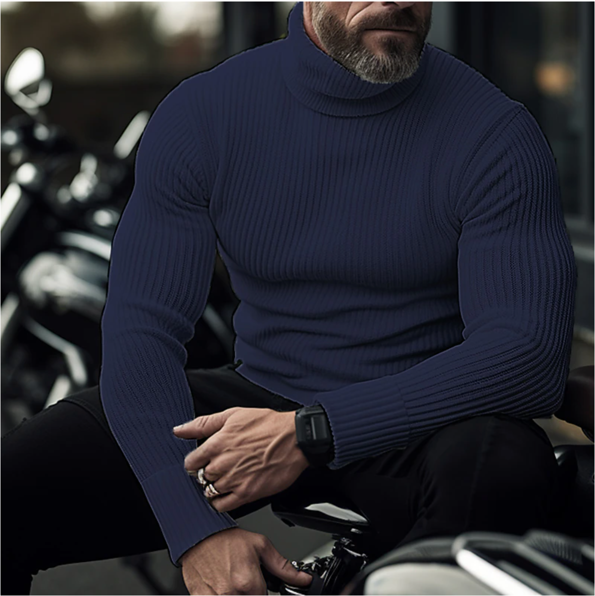 James - Men's Roll Neck Jumper