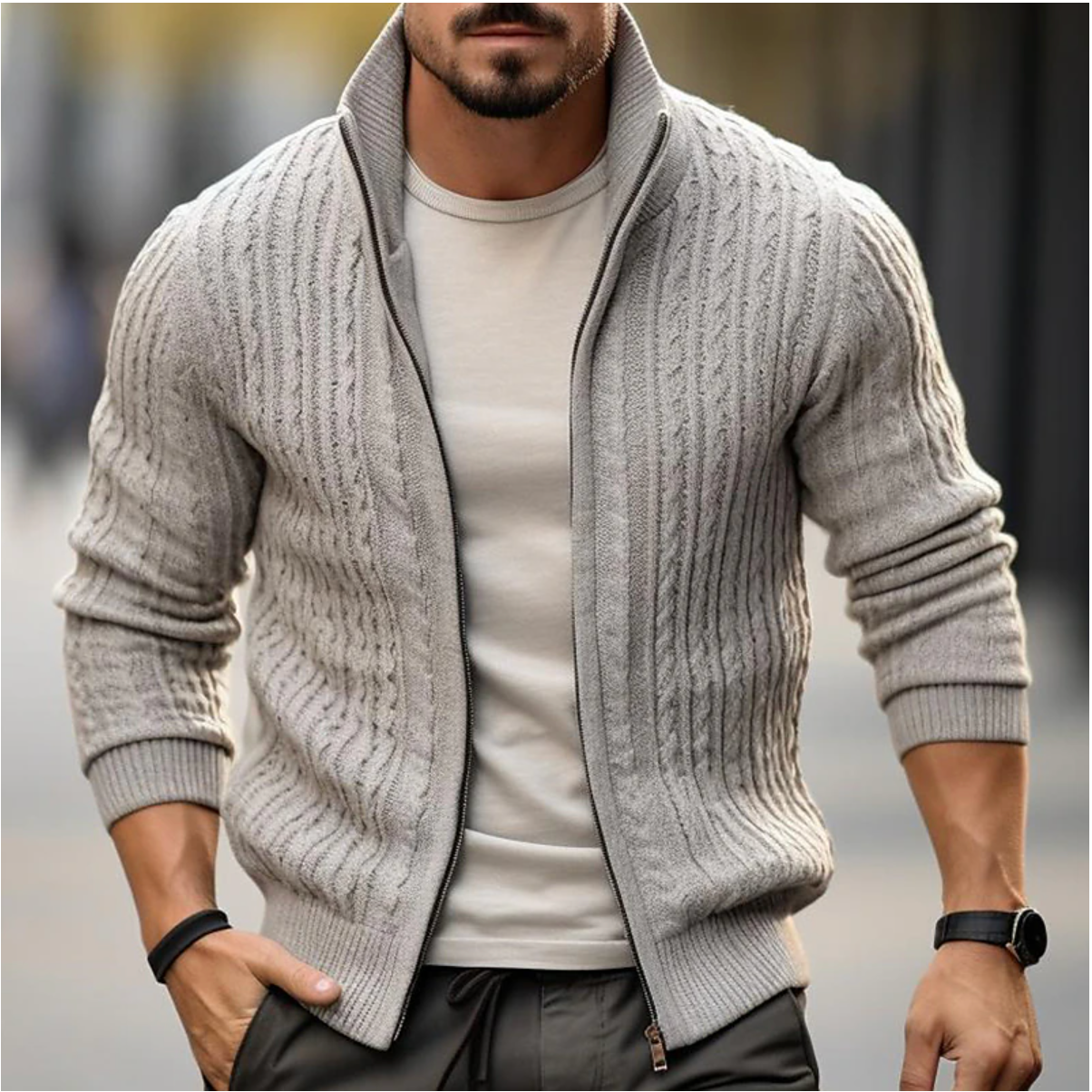 Dirk - Stylish Cardigan Sweater with Zipper