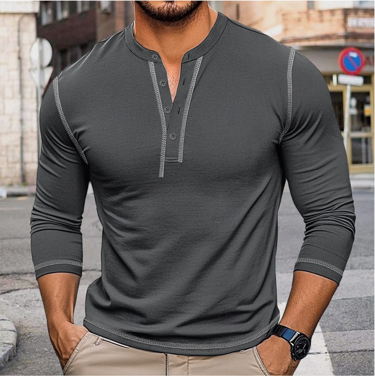 Alvin - Long Sleeve Shirt with Buttons