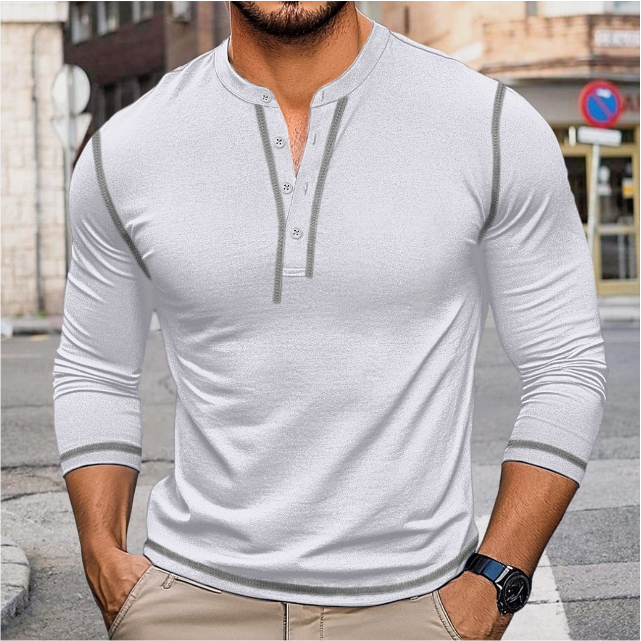 Alvin - Long Sleeve Shirt with Buttons