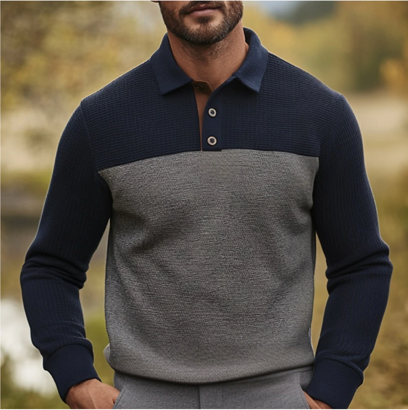 George - Long Sleeve Knitted Polo