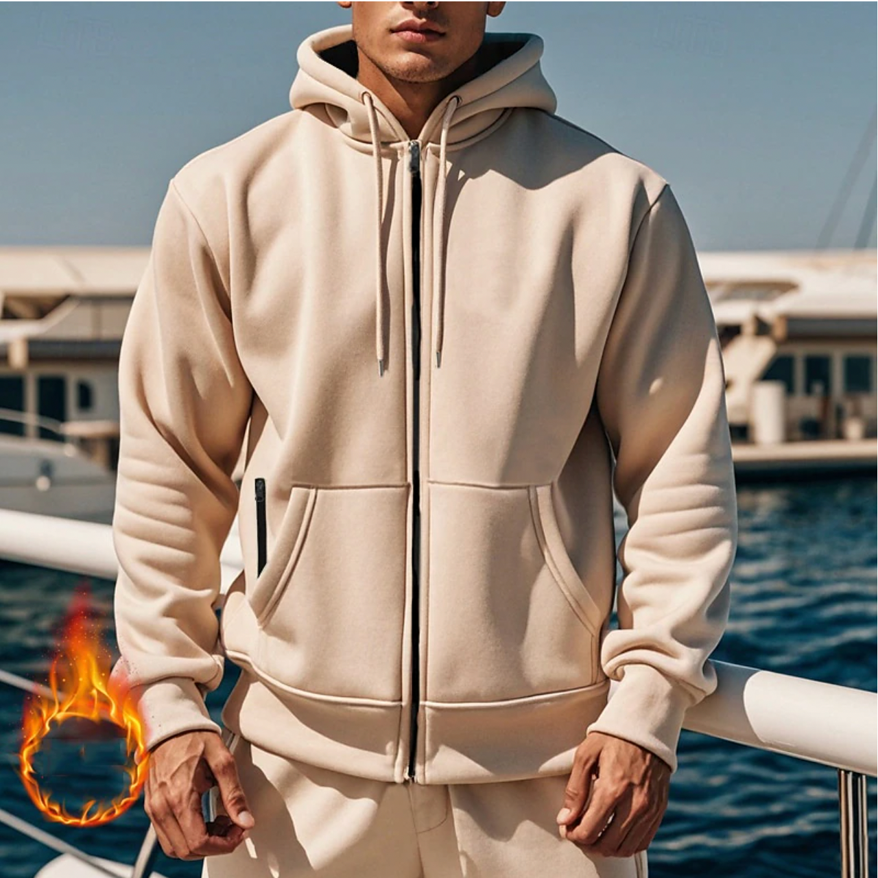 Barnaby - Casual Volledige Rits Fleece Hoodie