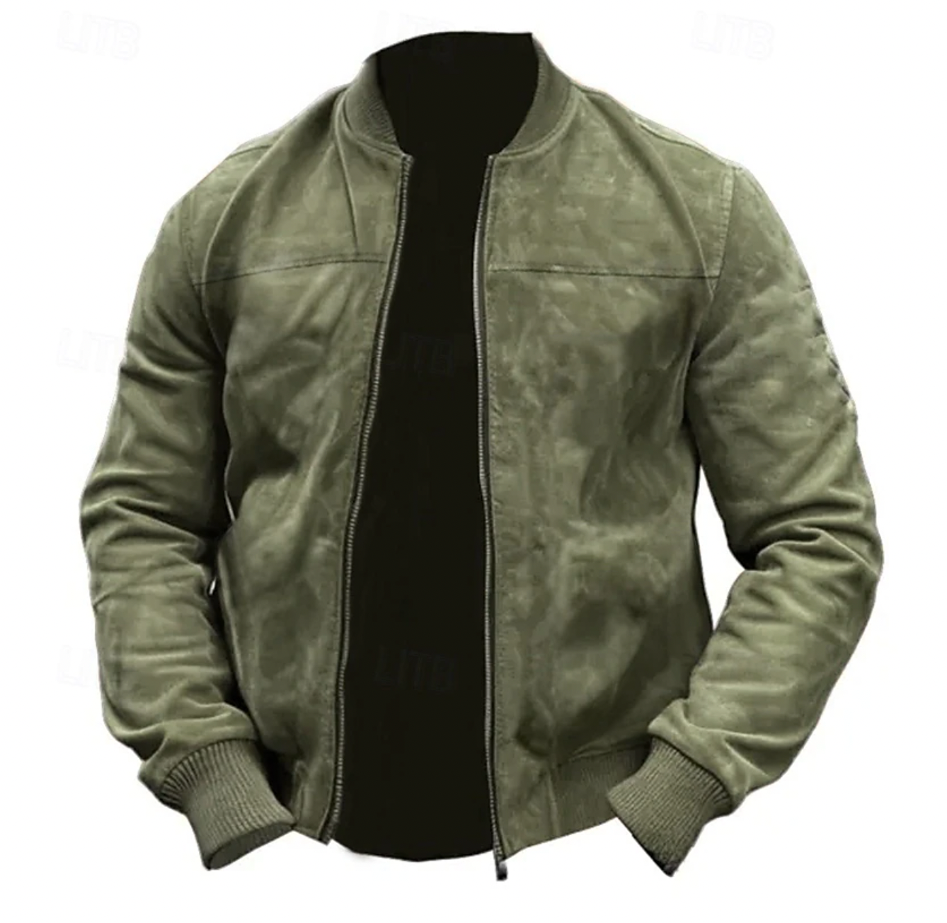 Men's Lightweight Suede Bomber Jacket