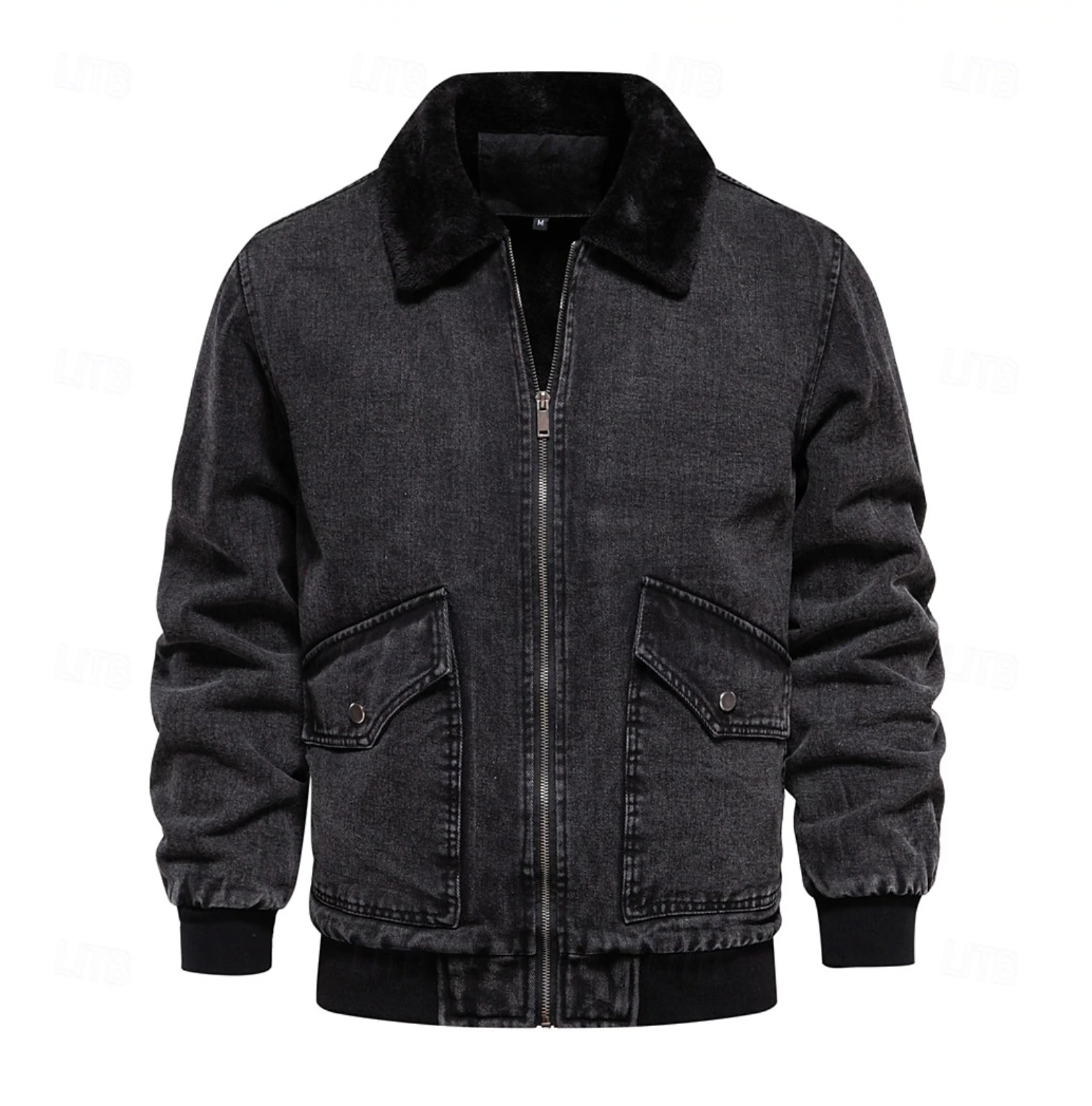 Denim Men's Winter Jacket with Warm Inner Lining