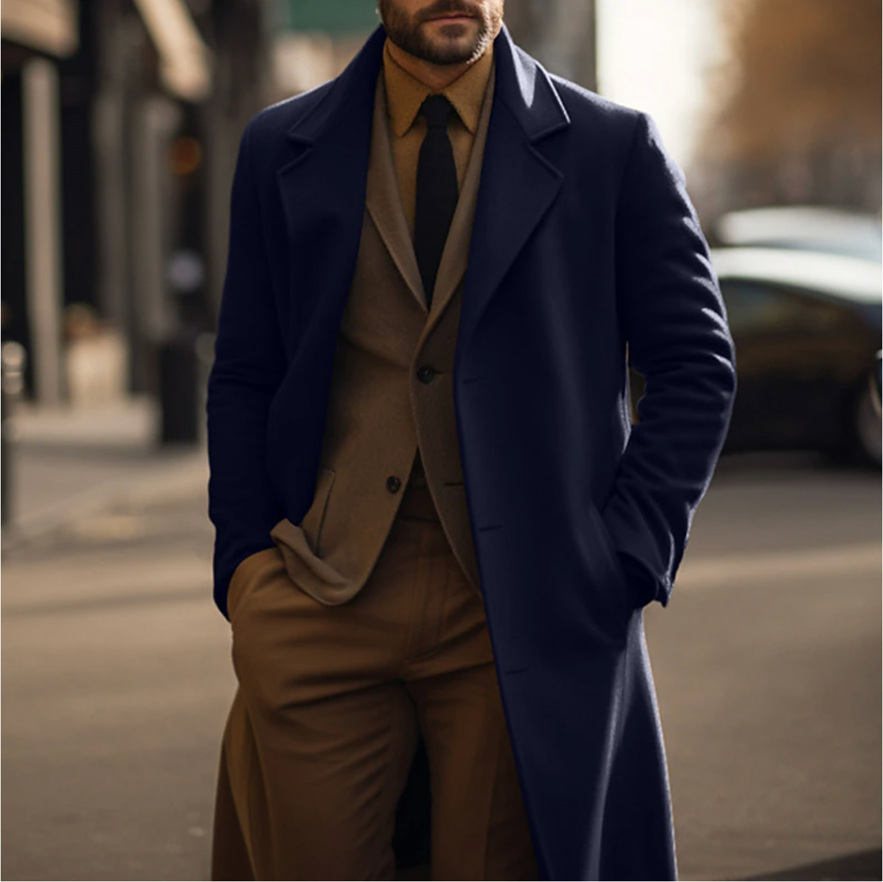 Men's Winter Trench Coat