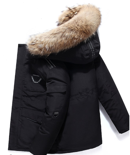 Bryan - Men's Winter Coat with Fur Hood