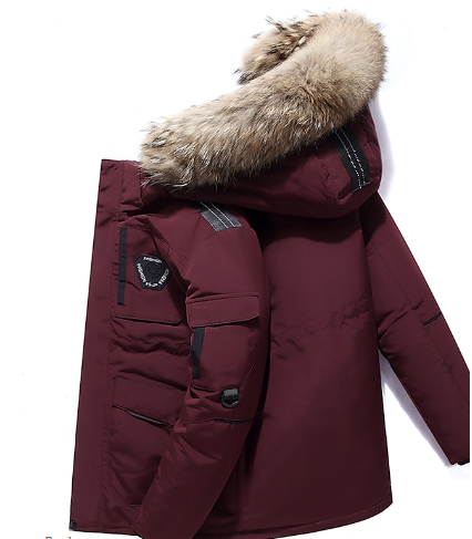 Bryan - Men's Winter Coat with Fur Hood