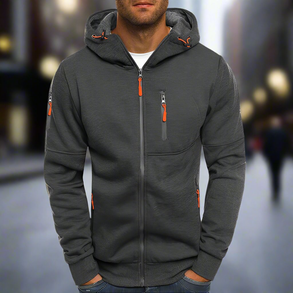 Levi - Men's Sweatshirt with Zip and Hood