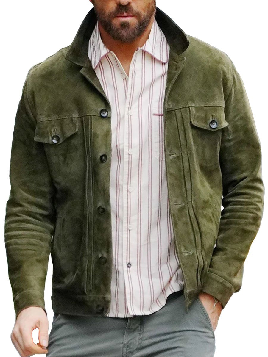 Multi-Pocket Vintage Casual Suede Jacket